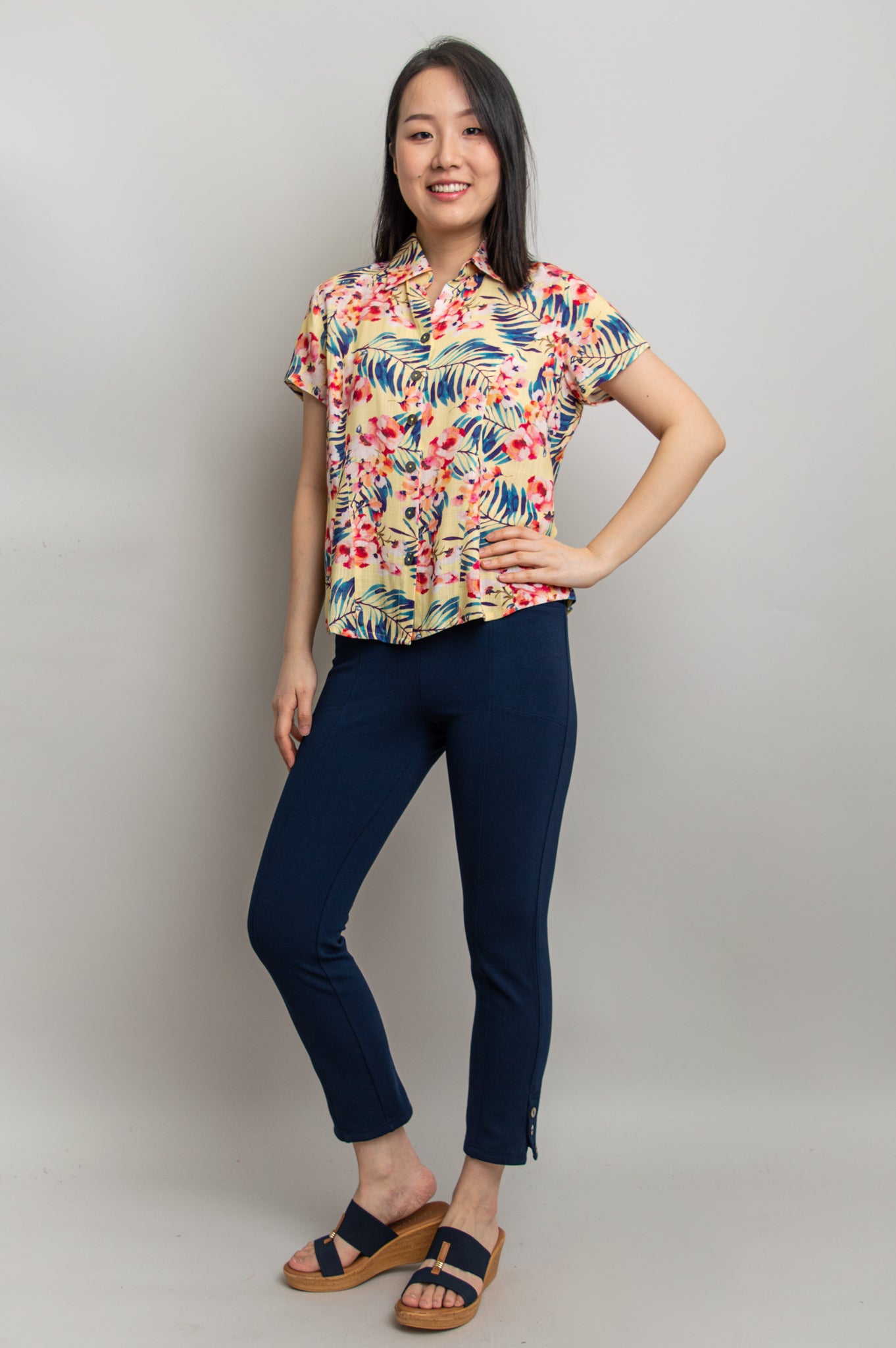 Esther Blouse Women's Linen Bamboo Shirt - Breathable Summer Top for Tropical Vacation & Beach Wear - Perfect for Resort Outfits, Holiday Travel and Casual Outings
