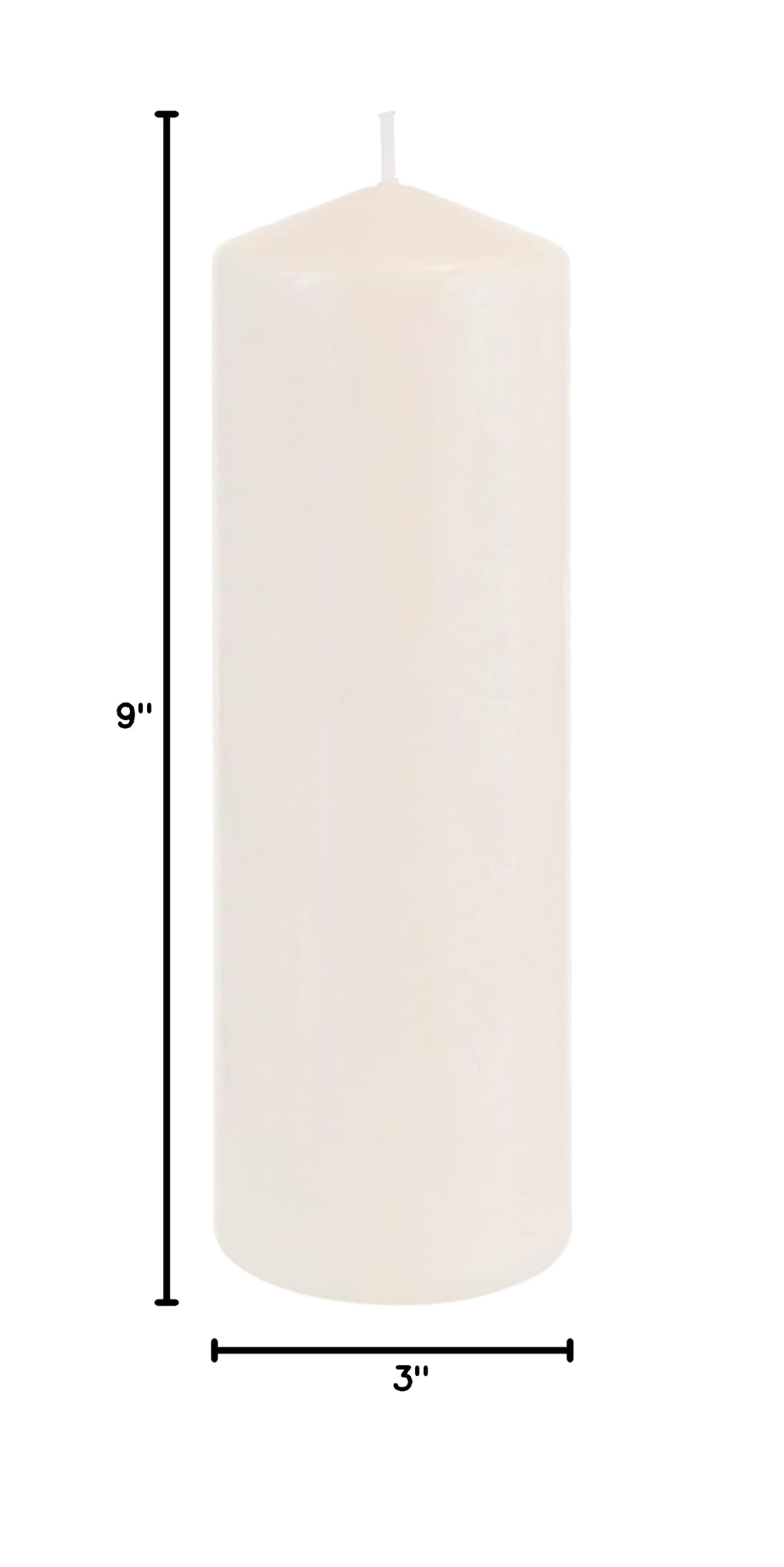 Premium Unscented Ivory Pillar Candle - 3