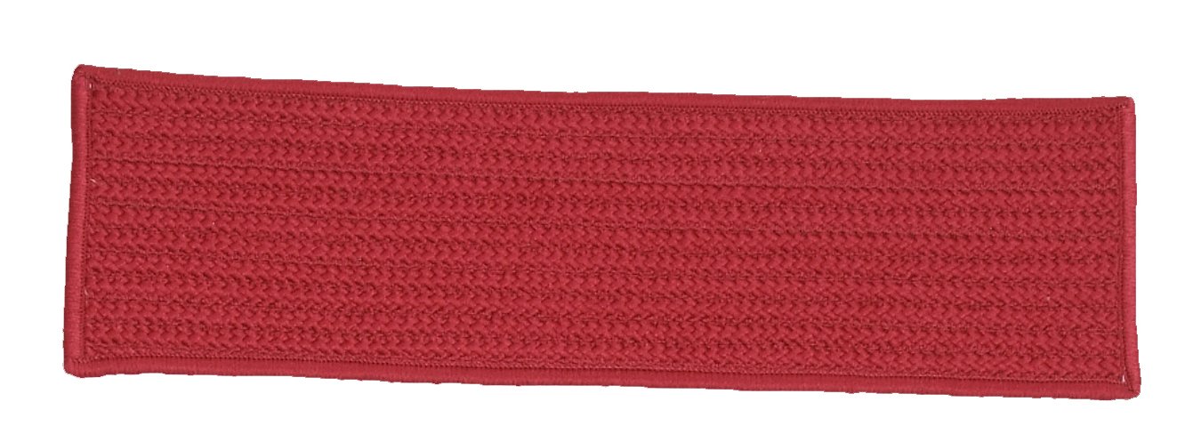Simply Home Solid Stair Tread - Set of 13 Non-Slip Carpet Stair Treads in Sangria Red for Indoor Stairs Safety and Home Decor