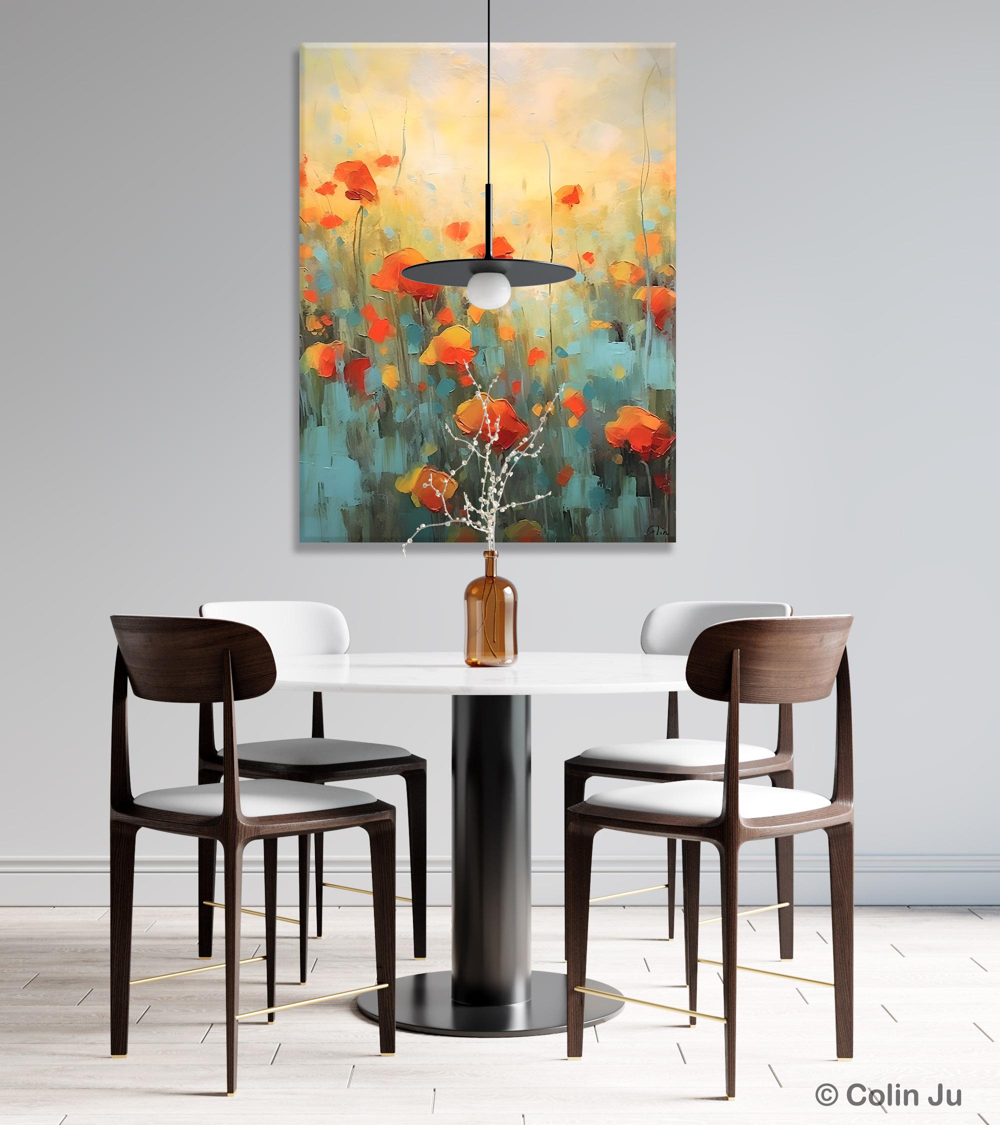 Original Abstract Flower Canvas Painting - Handmade Modern Acrylic Wall Art for Bedroom Decor | Perfect for Living Room, Office & Gift Giving