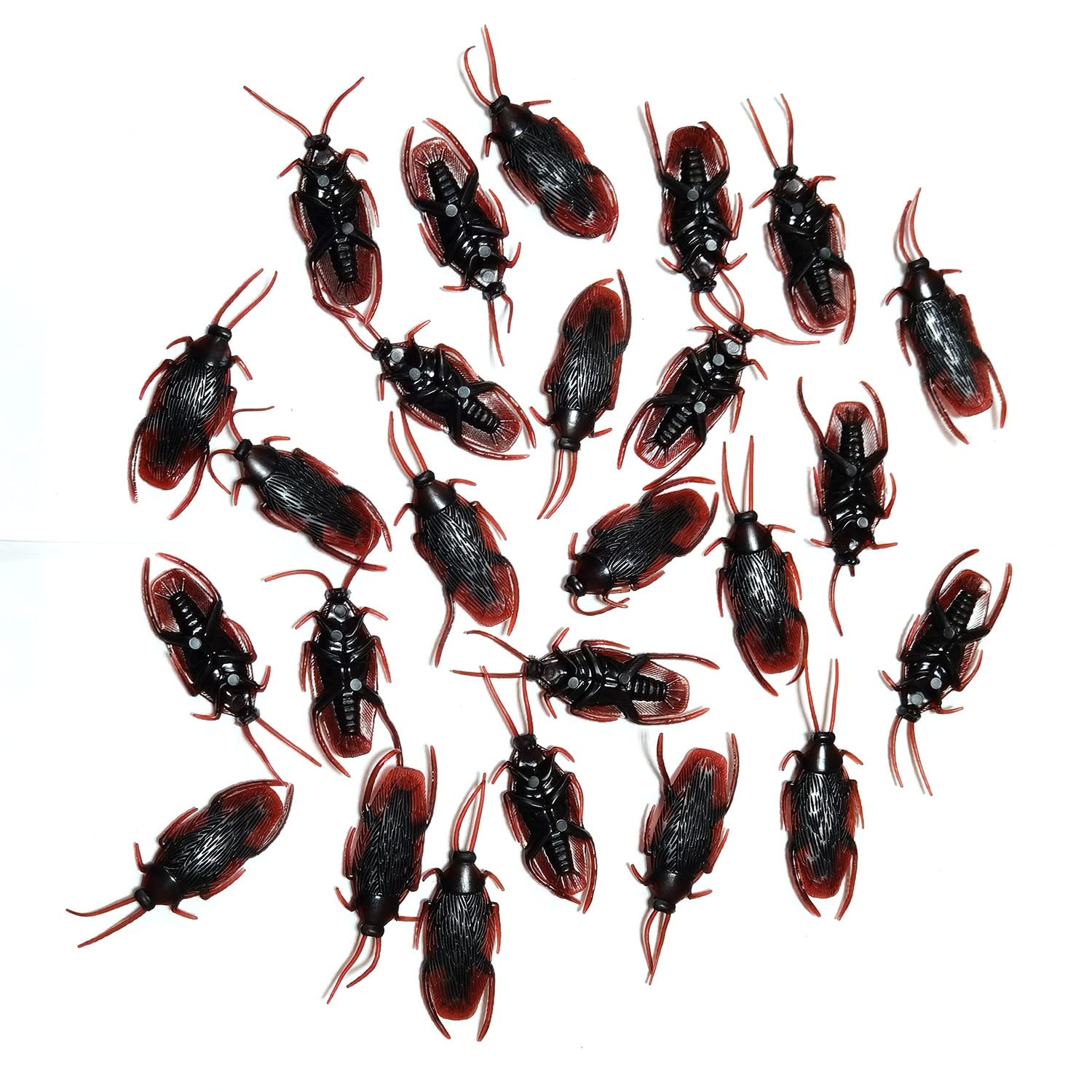 Realistic Fake Cockroach Prank Toy - 25 Pcs Scary Trick Bugs for April Fools Day & Halloween Party Jokes - Perfect for Gag Gifts, Office Pranks, and Spooky Decorations