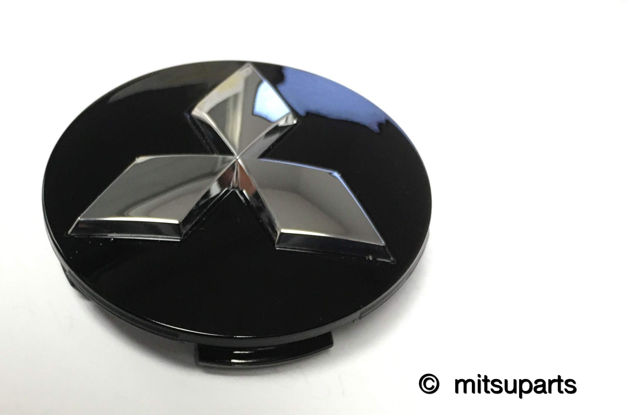 Mitsubishi Genuine OE Wheel Center Cap 4252A020 - Black with Chrome 3 Diamond Logo for Outlander & Lancer Sport - Perfect for Custom Black Wheels & Off-Road Vehicle Styling