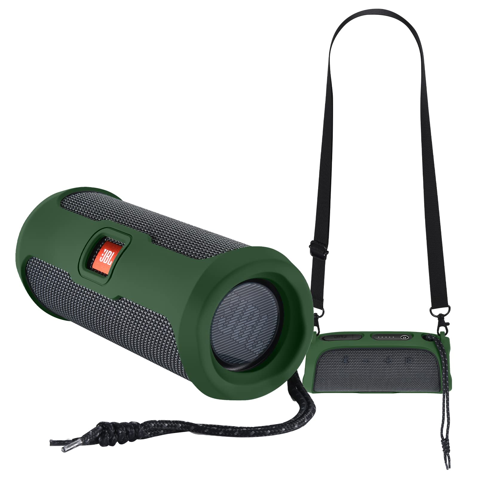 **JBL Flip Essential 2 Silicone Protective Case - Shockproof & Travel Cover for Bluetooth Speaker (Green) - Perfect for Outdoor Adventures, Travel & Daily Use**