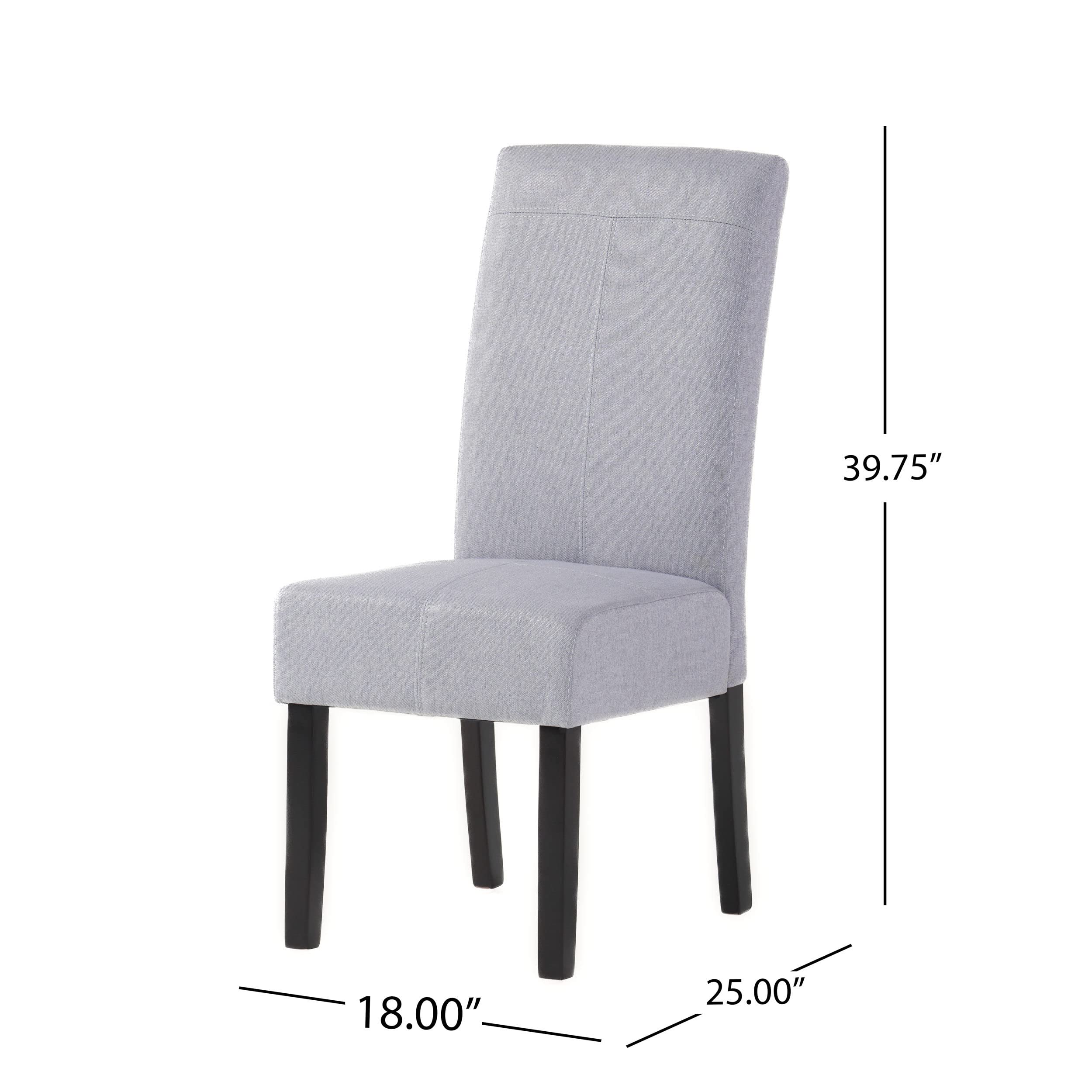 Christopher Knight Home Pertica Fabric Dining Chair Set of 2 - Light Grey Wooden Dining Chairs for Kitchen, Dining Room & Breakfast Nook - Comfortable Upholstered Seating for Home & Restaurant Use