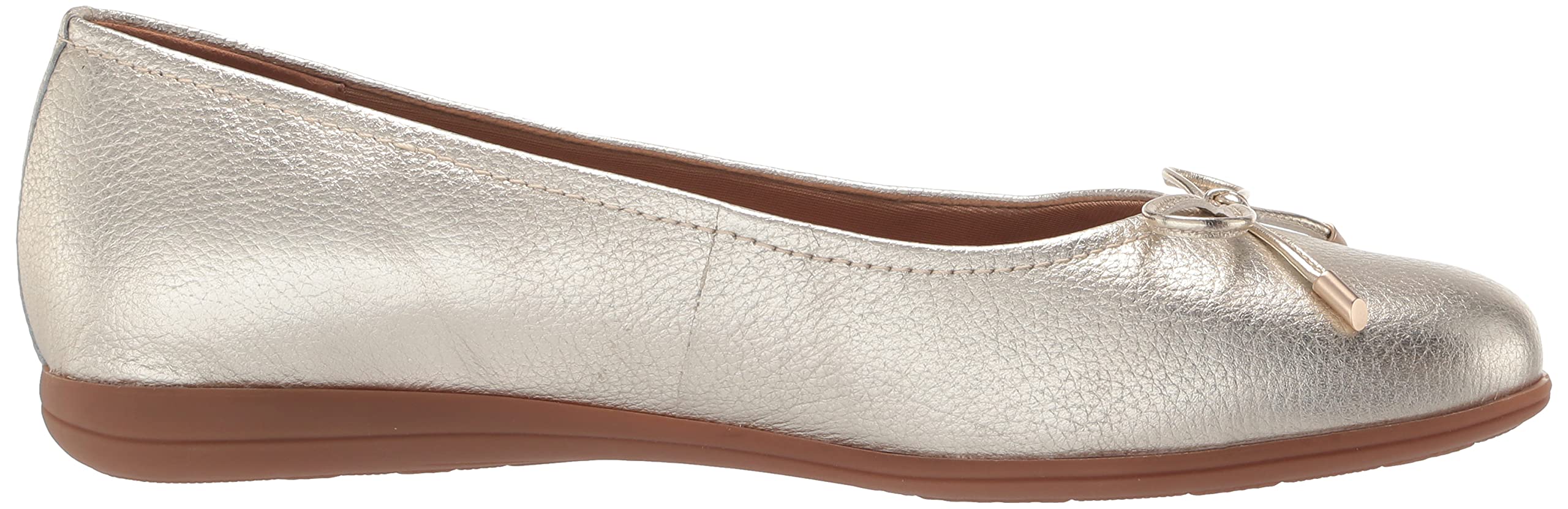 Trotters Women's Flats - Champagne Metallic Leather Shoes, Size 8.5 Narrow (B) - Comfortable & Stylish for Work, Office & Casual Wear