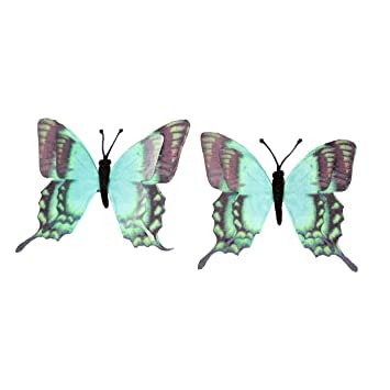 KYNA Set of 2 Butterfly Hair Clips - Mesh Hair Pins for Women & Girls, Hair Accessories for Party, Wedding, Birthday Gifts (Green) - Perfect for Daily Wear, Special Occasions and Gift Giving