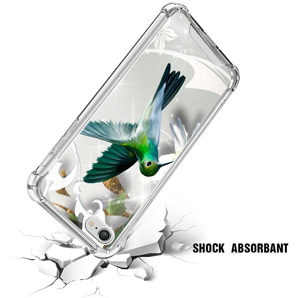 Premium Clear Shockproof Phone Case for iPhone 7/8/SE2 - Green Hummingbird Design with 4-Corner Protection | Slim Protective Cover for Everyday Use, Outdoor Activities & Travel