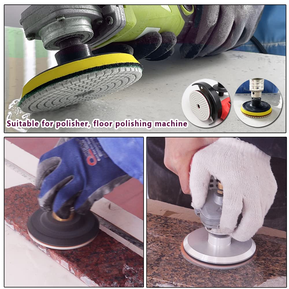 **6-Piece Wet Diamond Polishing Pads 100mm (4 Inch) Grit 100 for Granite, Marble & Quartz Stone Countertops – Perfect for Sanding, Grinding & Polishing with Angle Grinders**    *(Ideal for DIY Home Renovation, Stone Restoration, and Professional Countertop Finishing)*