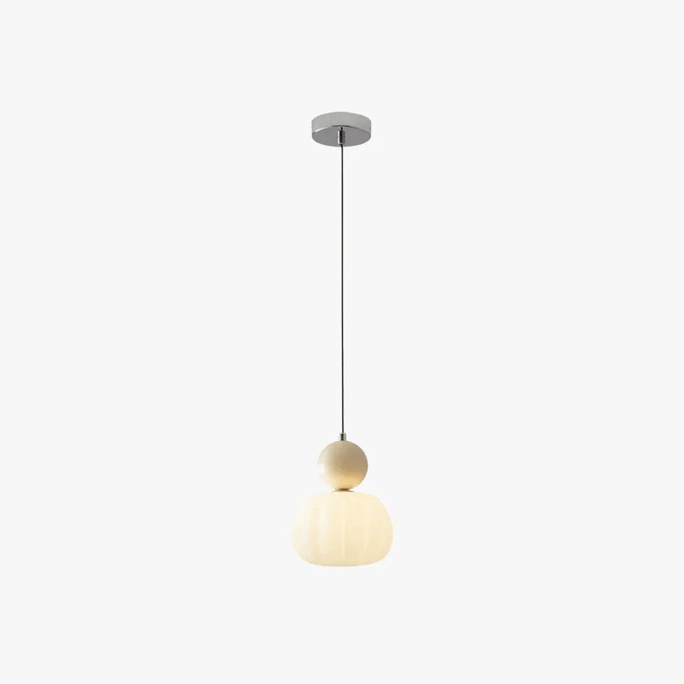 White Acrylic Floral Sphere Pendant Light - Modern Ceiling Lamp for Living Room, Bedroom, Dining Room & Kitchen Decor