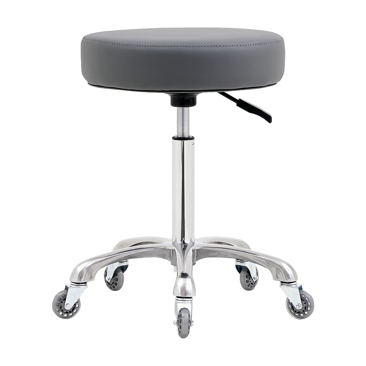 Heavy Duty Rolling Stool with Wheels - 400 lbs Capacity Adjustable Swivel Shop Stool for Workshop, Garage, Tattoo Studio, Medical Lab & Music Practice (Grey) - Perfect for Mechanics, Artists, Musicians & Professionals