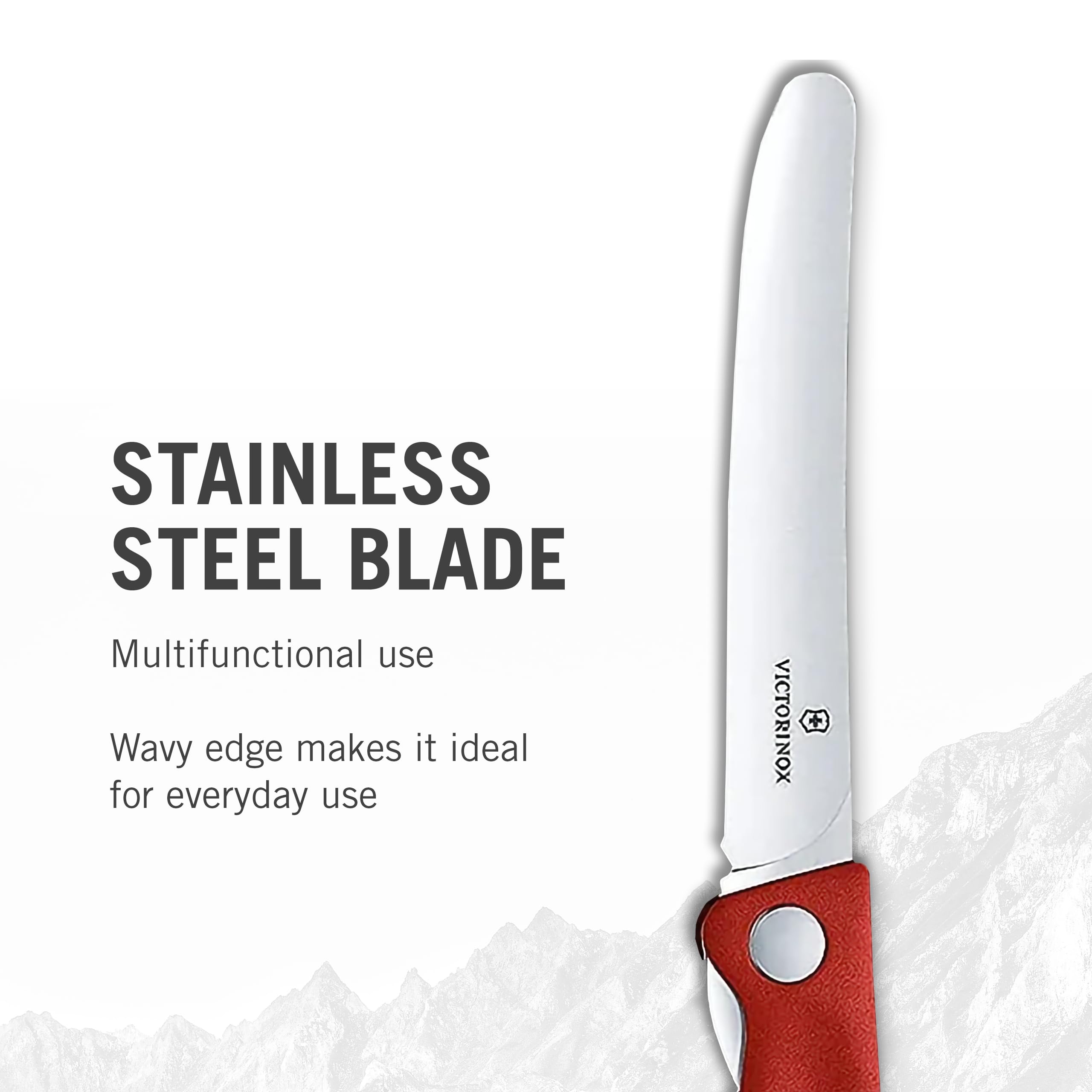 Victorinox Swiss Classic 4.3 Inch Foldable Paring Knife - Straight Edge Red Blade for Kitchen, Camping & Travel | Compact Fruit & Vegetable Knife for Precise Cutting