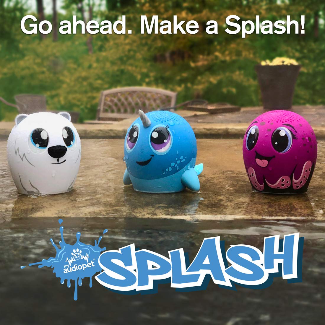 Waterproof Bluetooth Portable Speaker - My Audio Pet Splash (Rocktopod) - Perfect for Pool Parties, Beach Outings & Outdoor Adventures