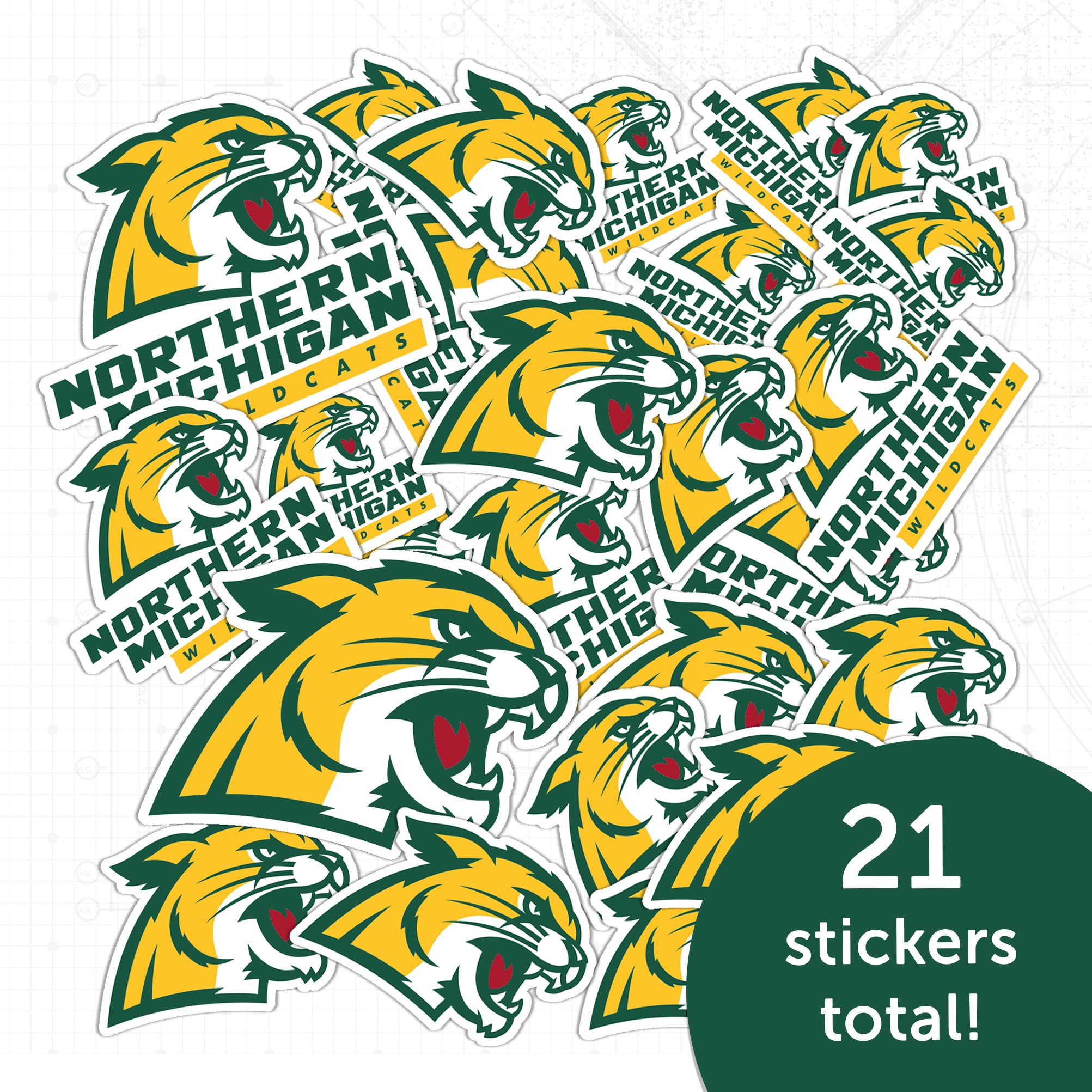 NMU Wildcats Vinyl Decals - Desert Cactus Design Stickers for Laptop, Water Bottle, Car & Scrapbook | Northern Michigan University Merch | Perfect for College Students, Fans & Alumni Gifts