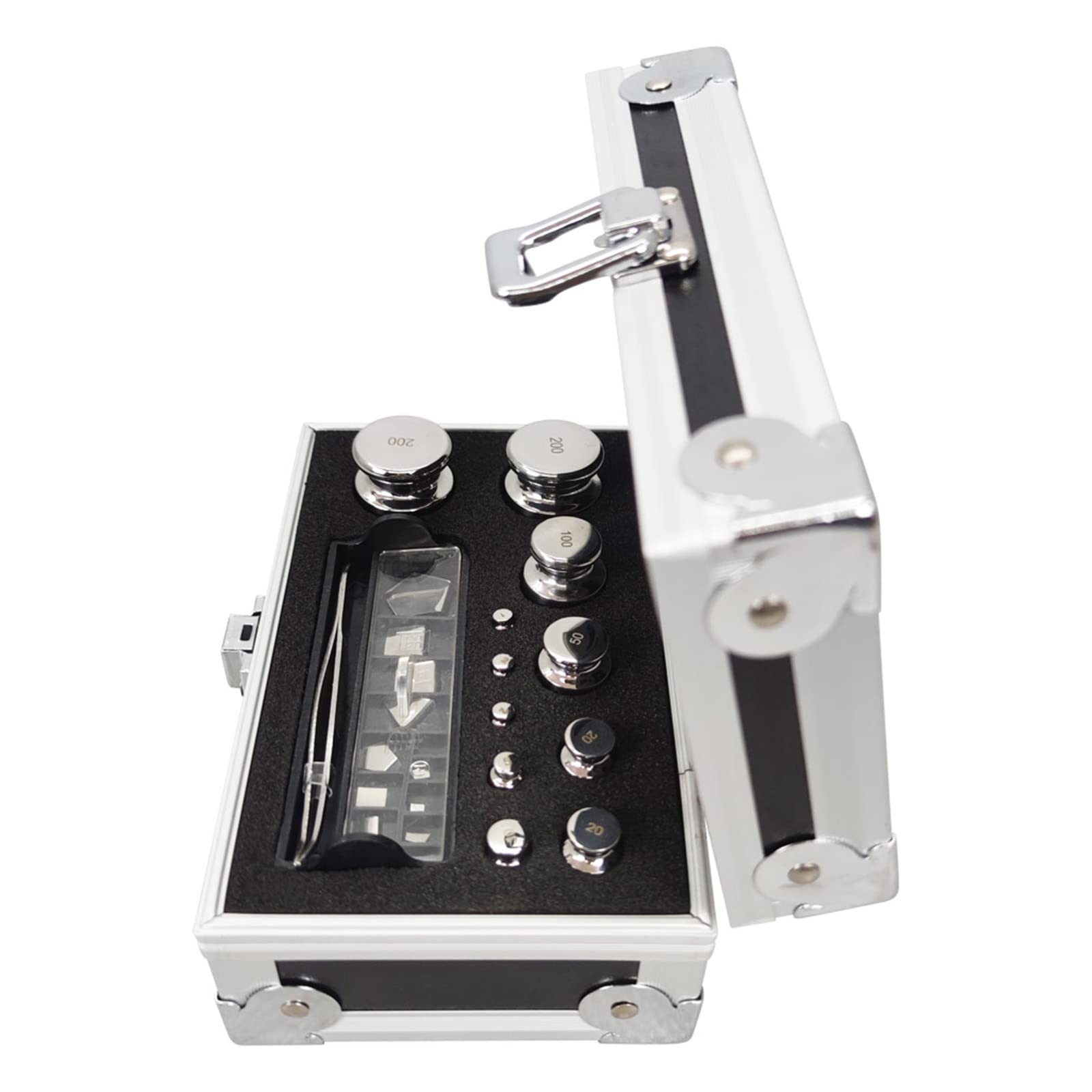 Premium M1 Grade 1mg-200g Stainless Steel Calibration Weight Kit with Tweezers - Laboratory Precision Weights for Scientific Research, Jewelry Scales & Industrial Measurement