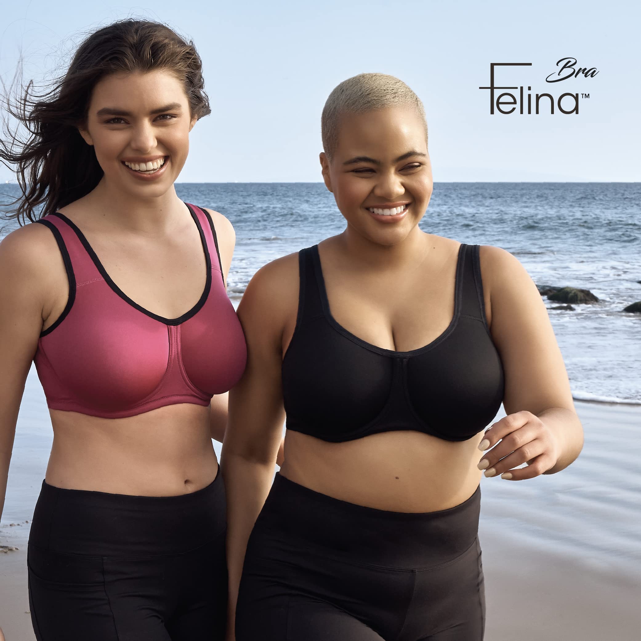 Felina Paramour Body X Underwire Sports Bra - Supportive & Comfortable Workout Bra for Women | Perfect for Yoga, Running & Gym