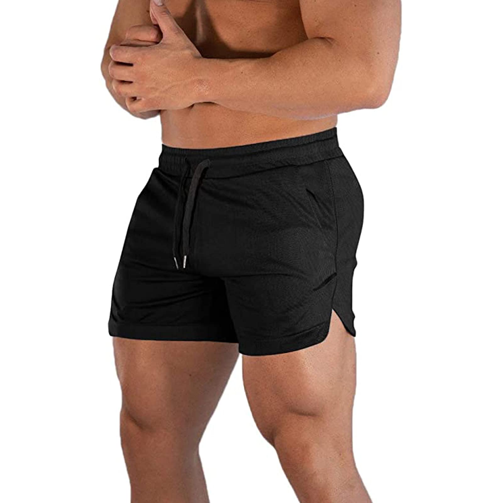 CEHT Men's Workout Running Shorts - Lightweight Athletic Gym Shorts with Zipper Pockets for Jogging, Training & Outdoor Activities