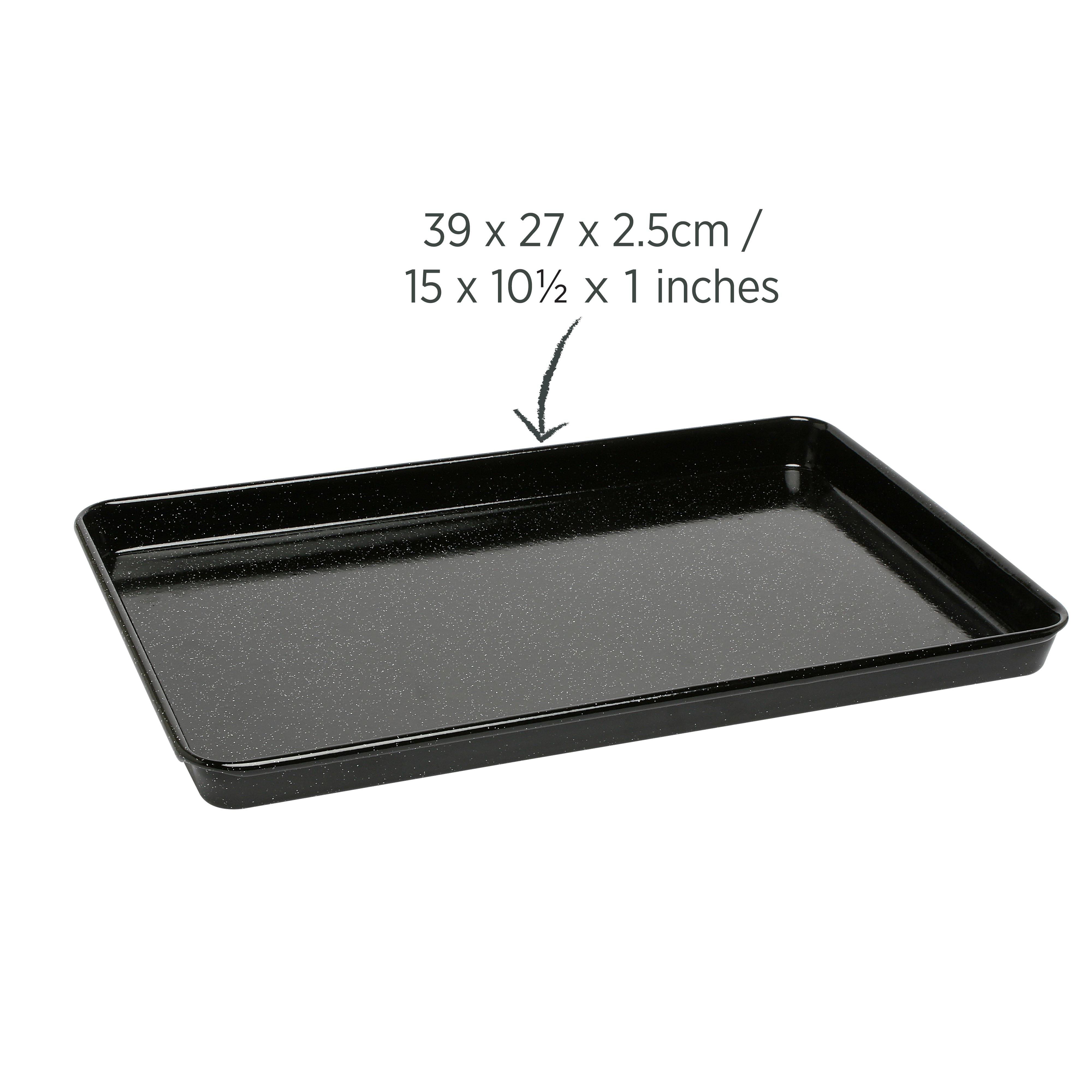 Premium Vitreous Enamel Baking Tray 39cm - Heavy Duty Nonstick Cookie Sheet for Oven, Roasting, and Baking - Perfect for Cookies, Bread, Pizza, and More