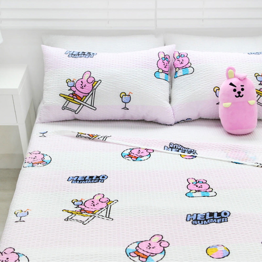 BT21 RIPPLE BLANKET [PINKISH COOKY] - Soft Plush Throw Blanket for BTS Fans, Anime Lovers | Perfect for Bed, Sofa, Couch & Gift Giving