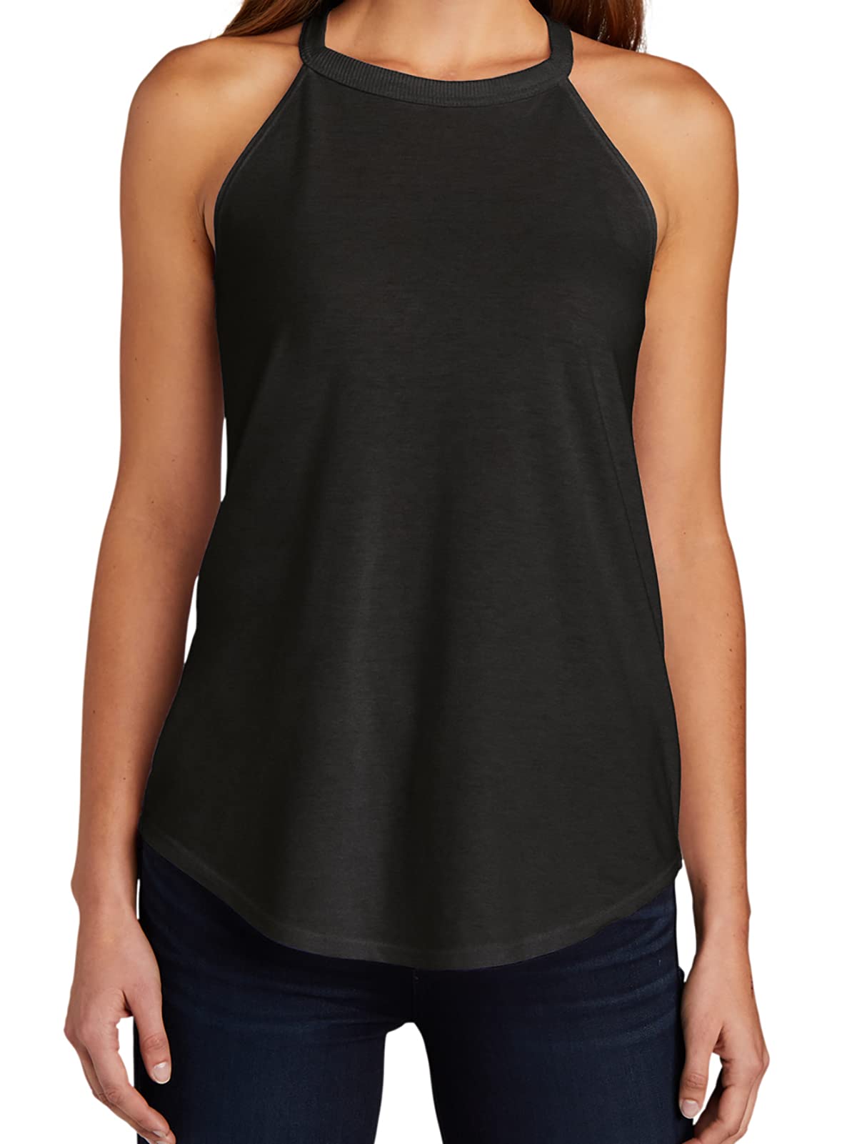 Gravity Threads Women's Rocker Halter Tank Top - Sexy Sleeveless V-Neck Summer Tops for Concerts, Beach & Night Out