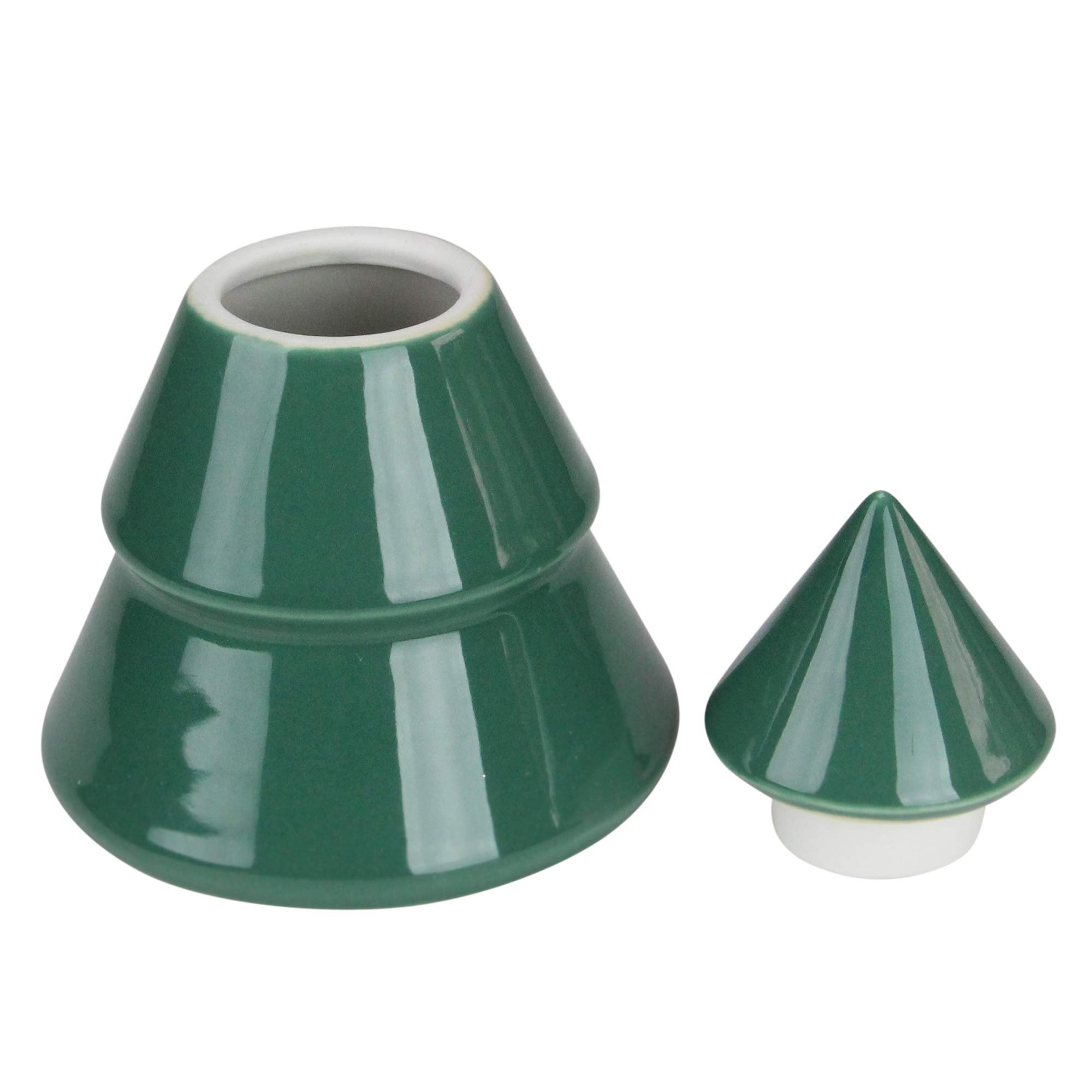 Northlight Contemporary Ceramic Christmas Tree Planter - 6.25 Inch Green Holiday Decor for Tabletop, Mantel or Gift Giving