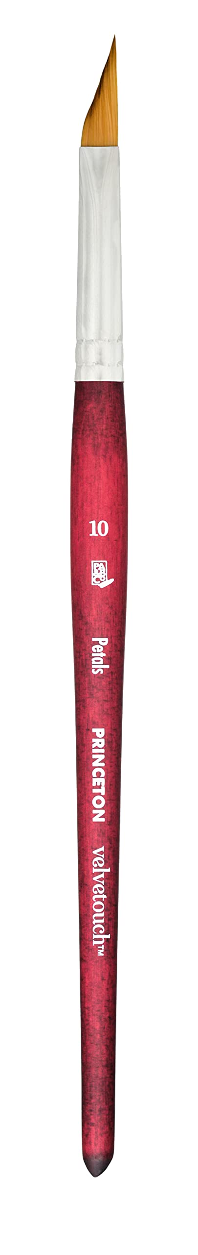 Princeton Velvetouch Series 3950 Professional Paint Brush for Acrylic, Oil & Watercolor - Soft Petal Shape Size 10 - Perfect for Canvas Painting, Art Projects & Fine Detailing