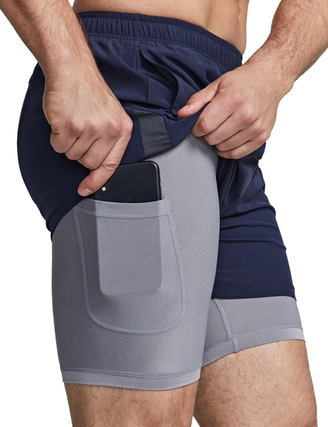 TSLA Men's 2-in-1 Running Shorts with Pockets - Quick Dry Athletic Workout Shorts for Gym Training & Outdoor Activities | Perfect for Jogging, Hiking & Sports