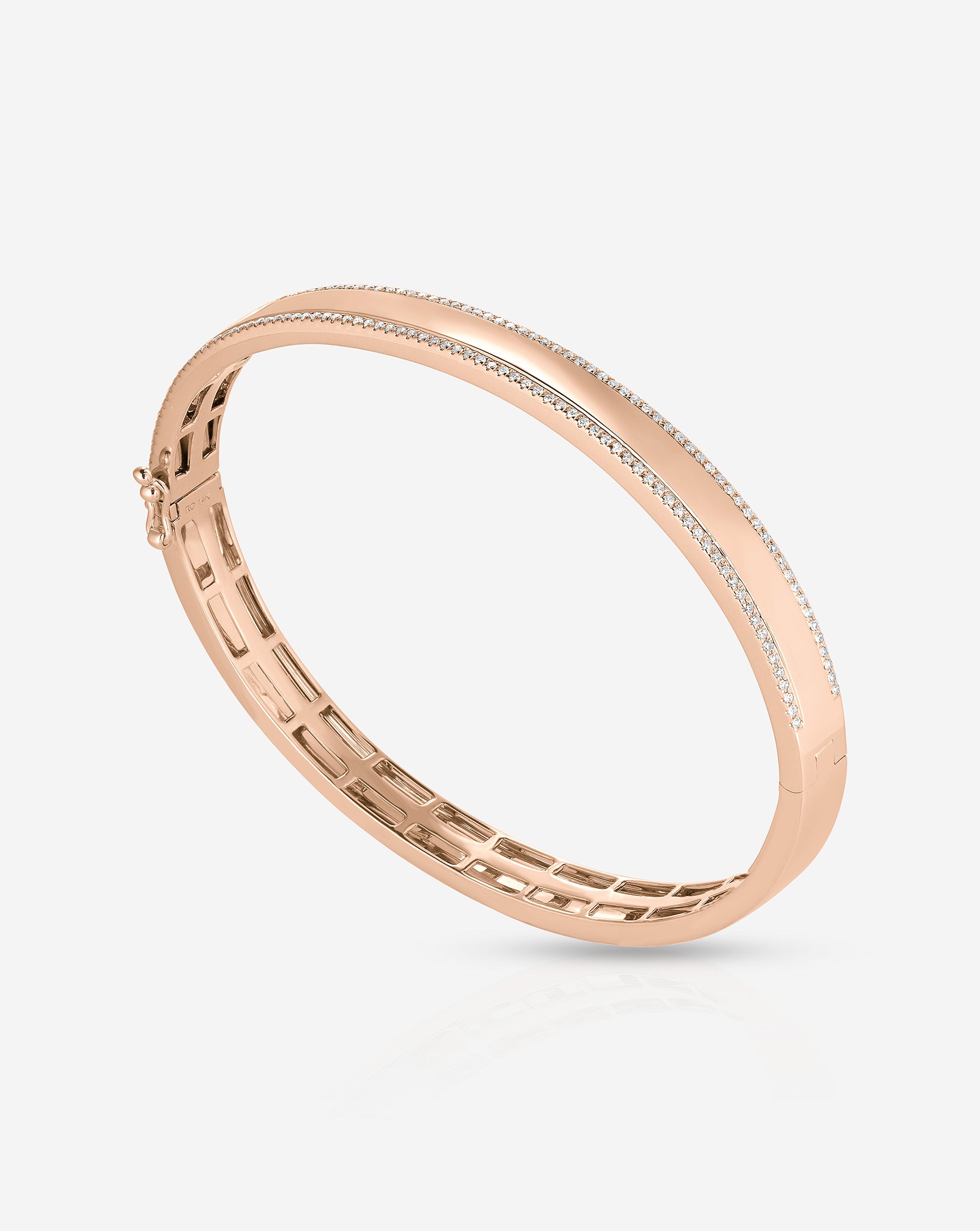 Elegant Diamond Border Bangle Bracelet for Women - 18K Gold Plated Luxury Jewelry Gift for Wedding, Anniversary & Special Occasions
