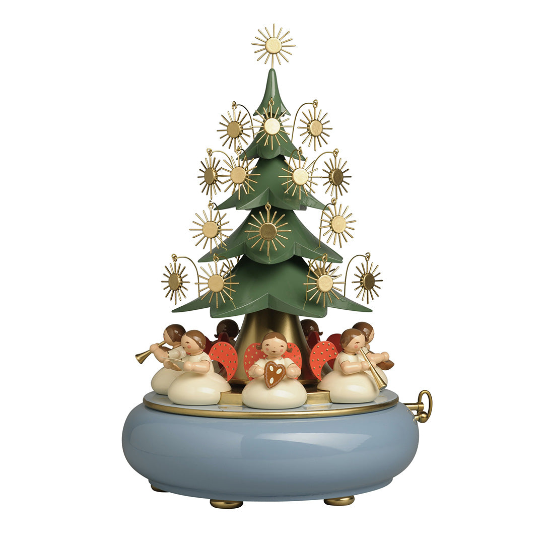 Christmas Tree with Angels Music Box - Holiday Home Decor for Christmas, Gifts, and Festive Celebrations