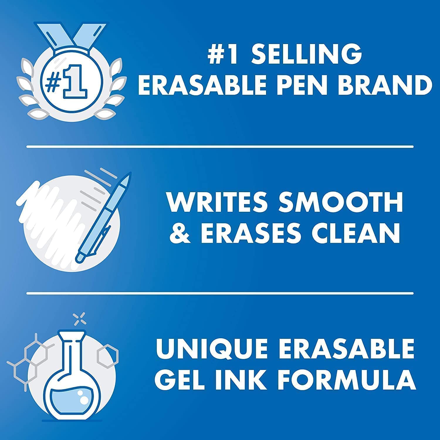 Pilot FriXion Ball 0.7mm Erasable Gel Pens - Fine Point Blue Ink (6-Pack) - Perfect for Note Taking, School Work & Office Use