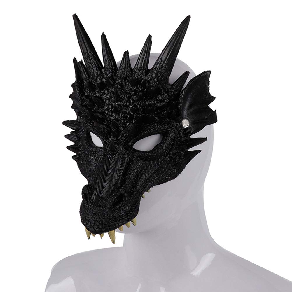 Alodidae 3D Dragon Mask - Scary Halloween Costume for Adults & Men | Cosplay Half Face Animal Mask for Parties, Festivals & Themed Events