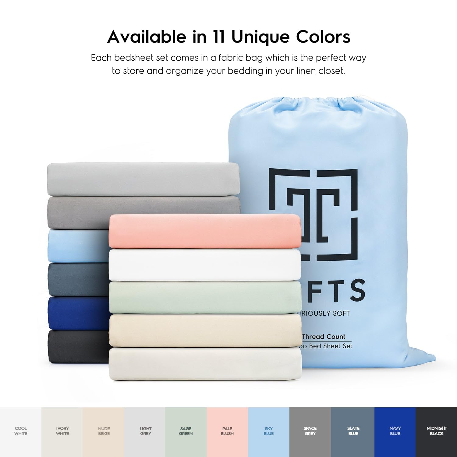 Tafts Queen Sheets Set - 100% Bamboo Viscose Bedding, Ultra Soft & Cooling, Double Stitched for Durability (Sky Blue) | Perfect for Hot Sleepers & Luxury Bedroom Decor