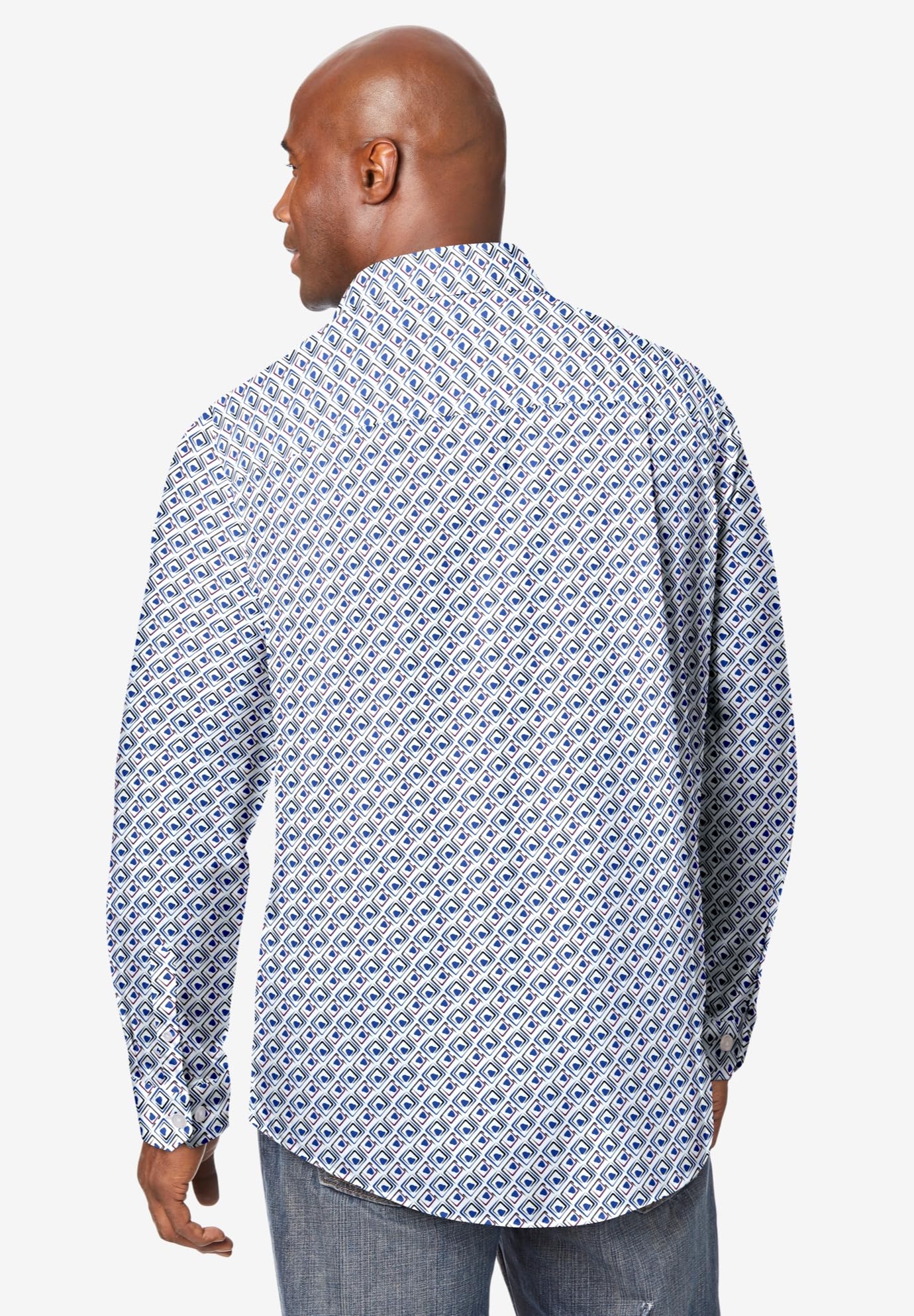 KingSize Men's Big & Tall No-Tuck Casual Shirt - Comfortable Long Sleeve Button Down for Work & Everyday Wear