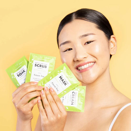 Avry 4 Step Pedicure Kit with Green Tea Extract - Exfoliate, Moisturize & Soften Feet - Perfect for At-Home Spa & Self-Care Routine