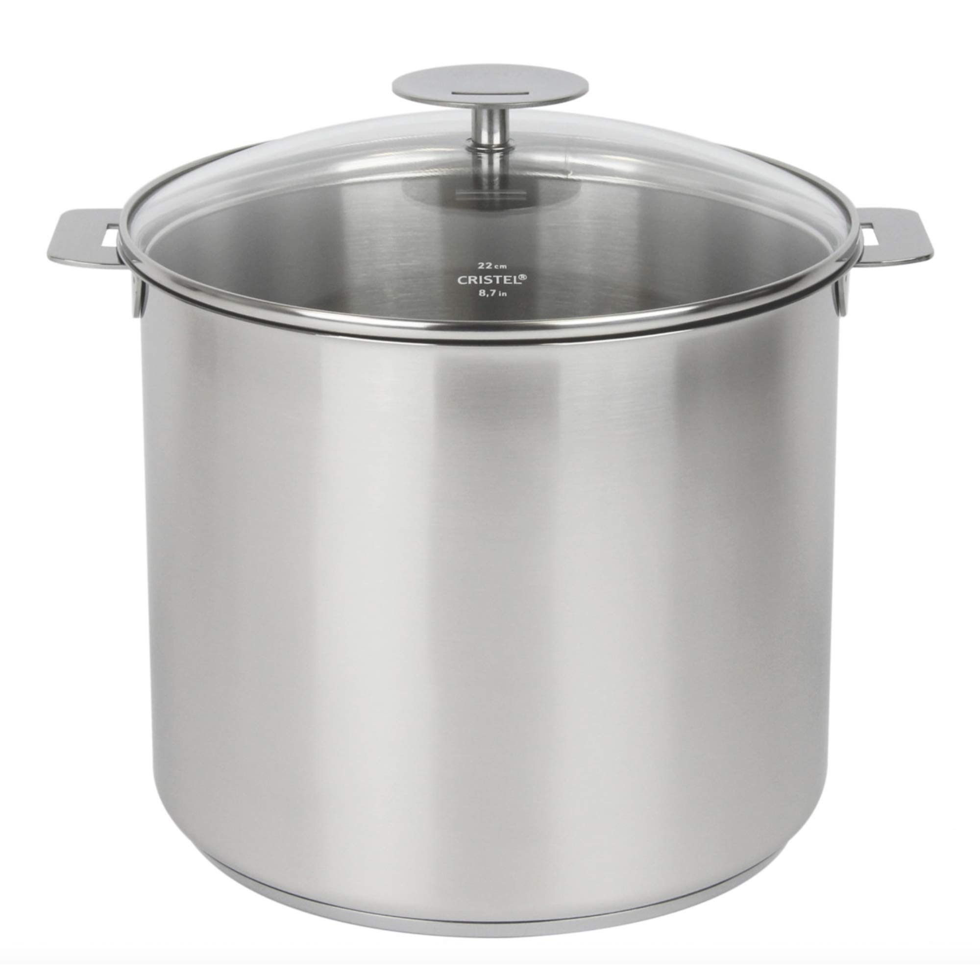 Premium CRISTEL® 18/10 Stainless Steel Stockpot - 7.5Qt, 3-Ply Construction, Brushed Finish, Dishwasher & Oven Safe, Works with All Hobs Including Induction, Mutine Satin Collection - Made in France | Perfect for Soups, Stews & Family Cooking