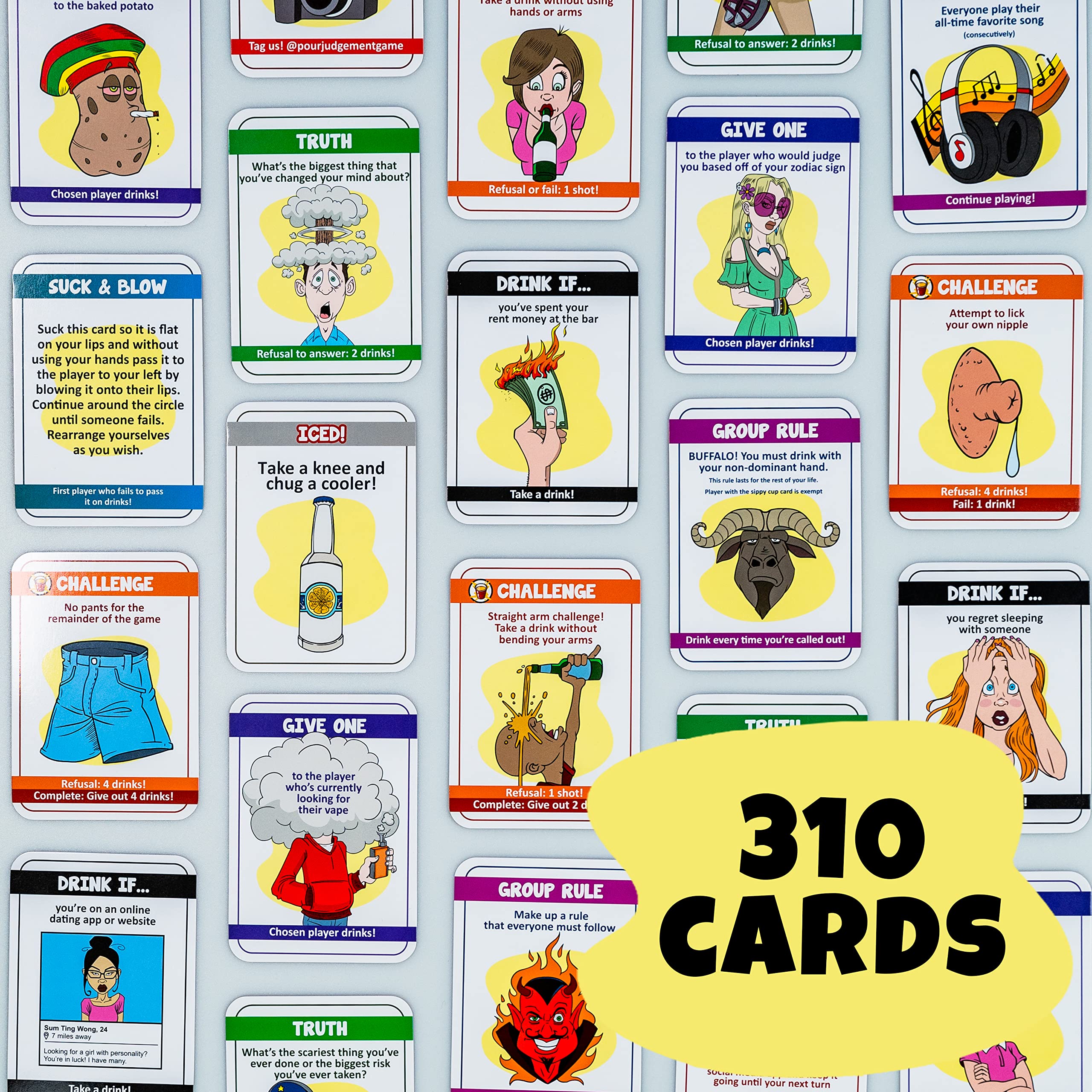 Pour Judgement - Hilarious Adult Drinking Card Game for Parties & Game Nights | Fun Social Drinking Games for Adults | Perfect for Bachelor/Bachelorette Parties & Bar Nights