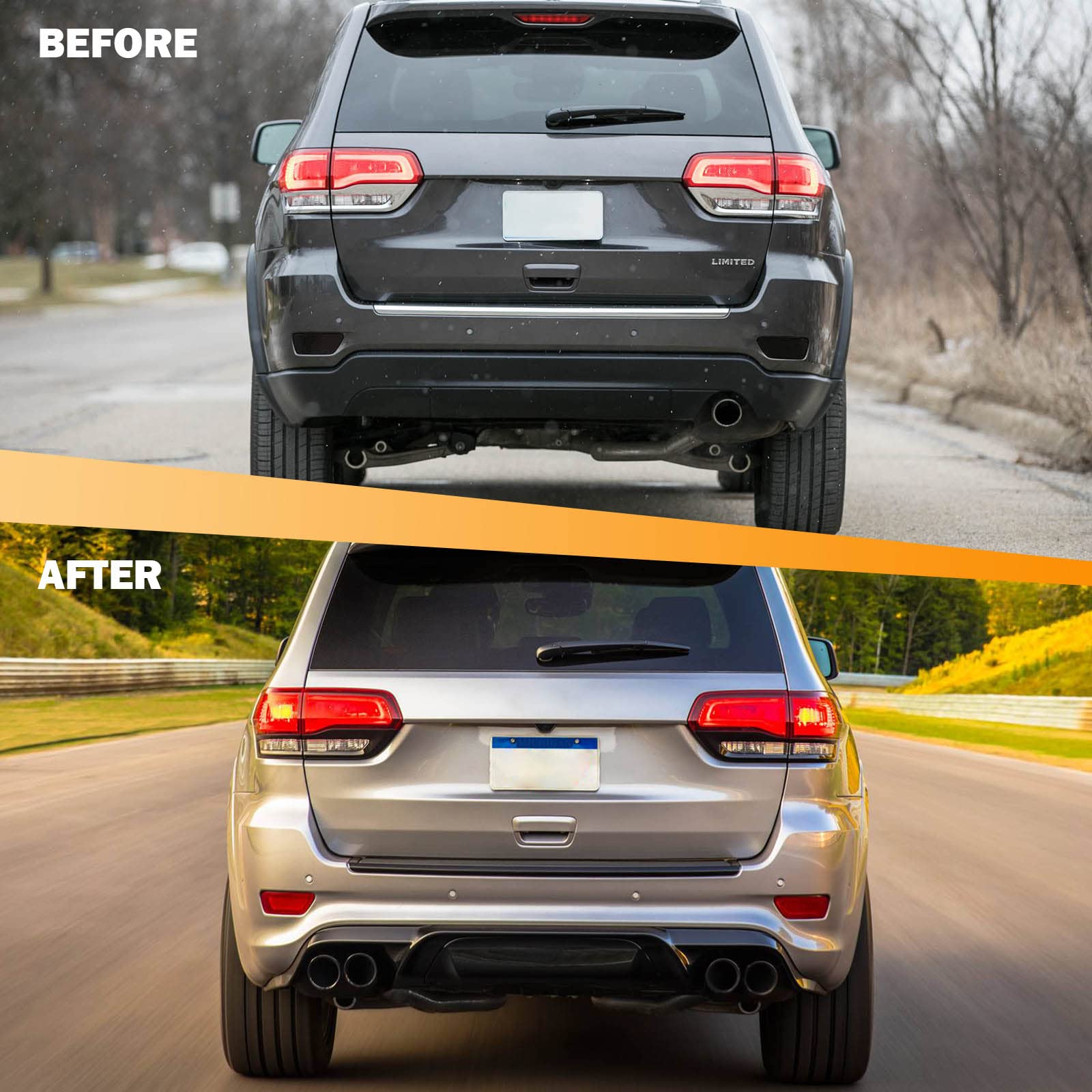 Jeep Grand Cherokee 2012-2018 & Dodge Journey 2012-2020 Rear Bumper Reflector Light - Red LED Replacement (Left & Right) Compatible with Part #57010720AC, 57010721AC - Perfect for Night Driving Safety & Enhanced Visibility