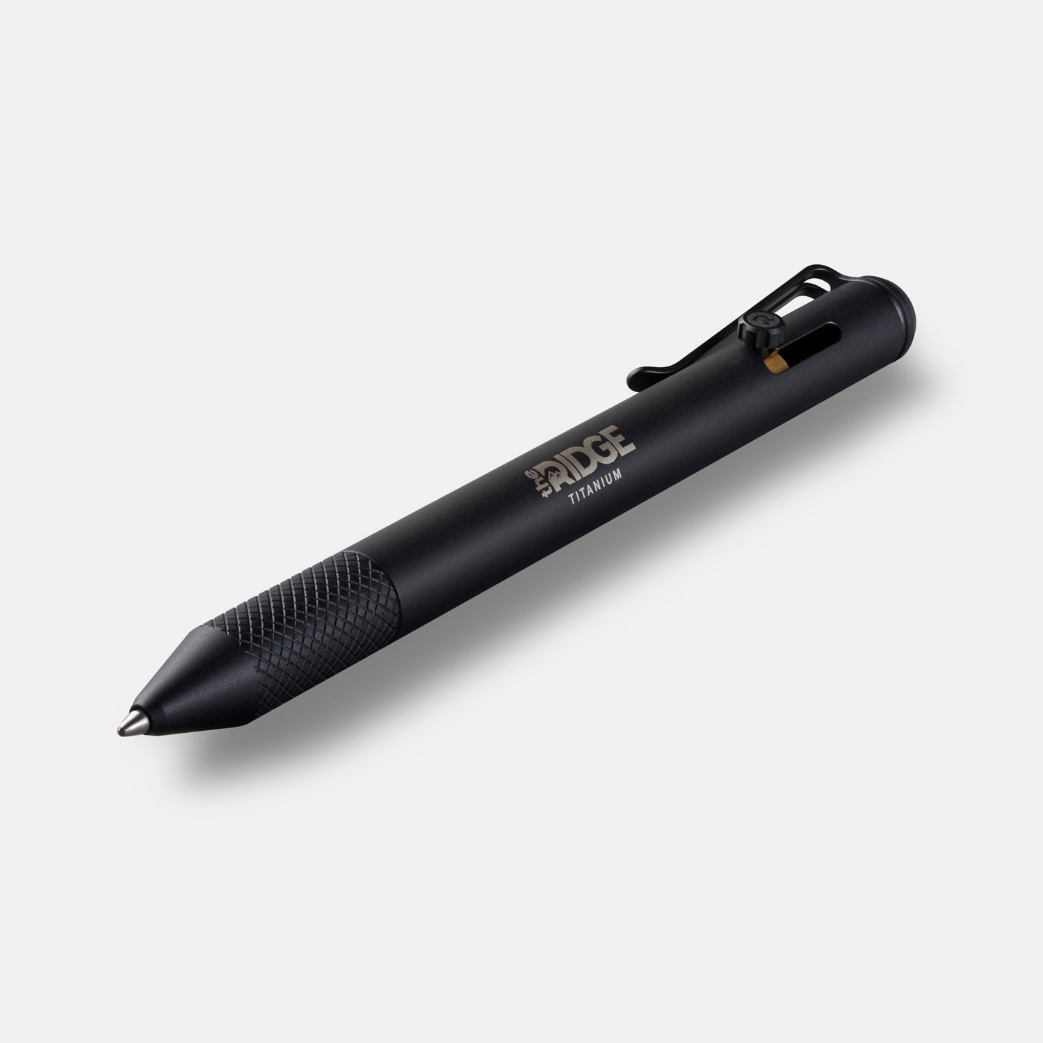Ridge Bolt Action Pen - Matte Black Titanium EDC Writing Tool for Professionals & Outdoor Enthusiasts | Office, Travel, Gift Idea