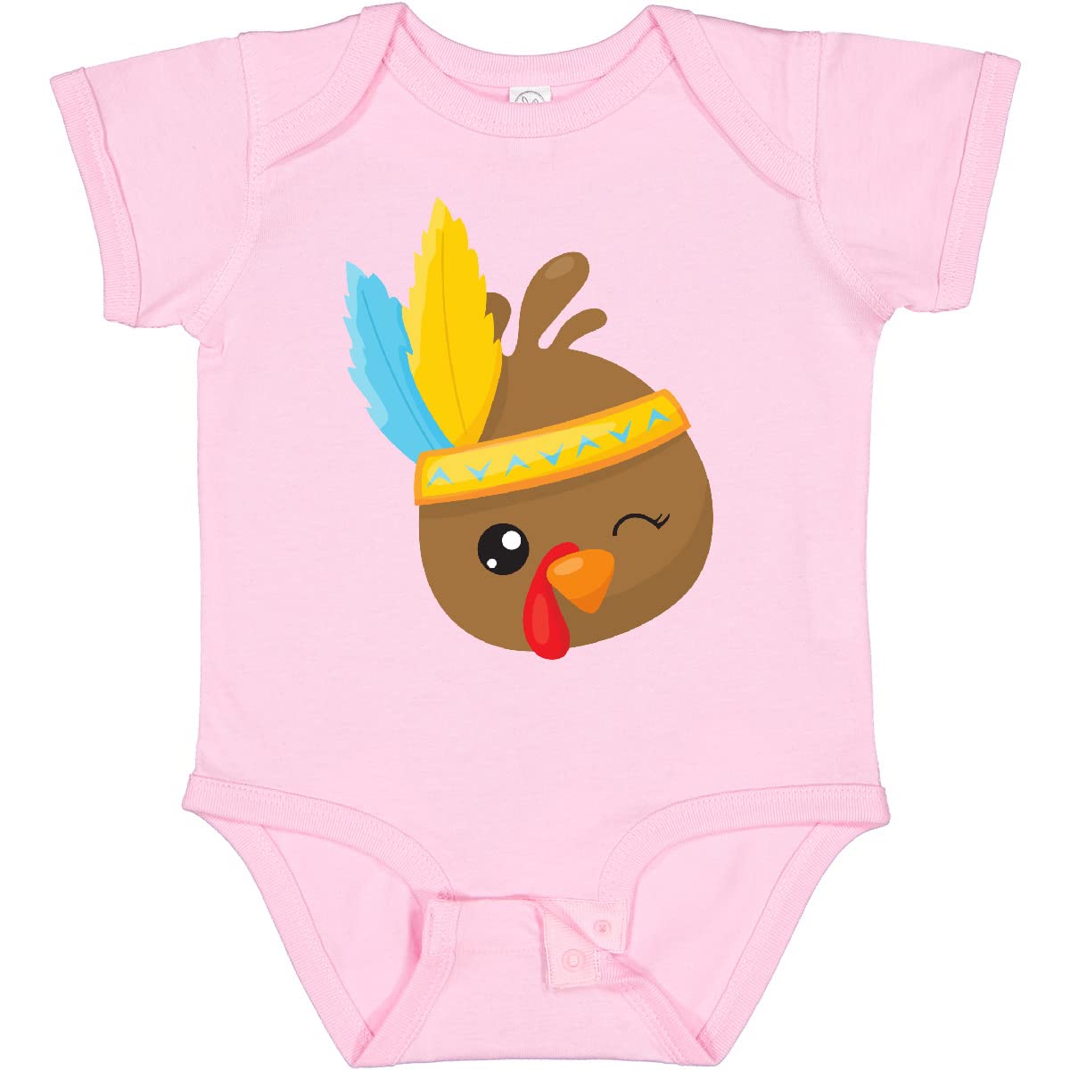 Inktastic Thanksgiving Turkey Brown Feathers Baby Bodysuit - Cute Holiday Outfit for Infants & Toddlers - Perfect for Family Gatherings & Photo Shoots