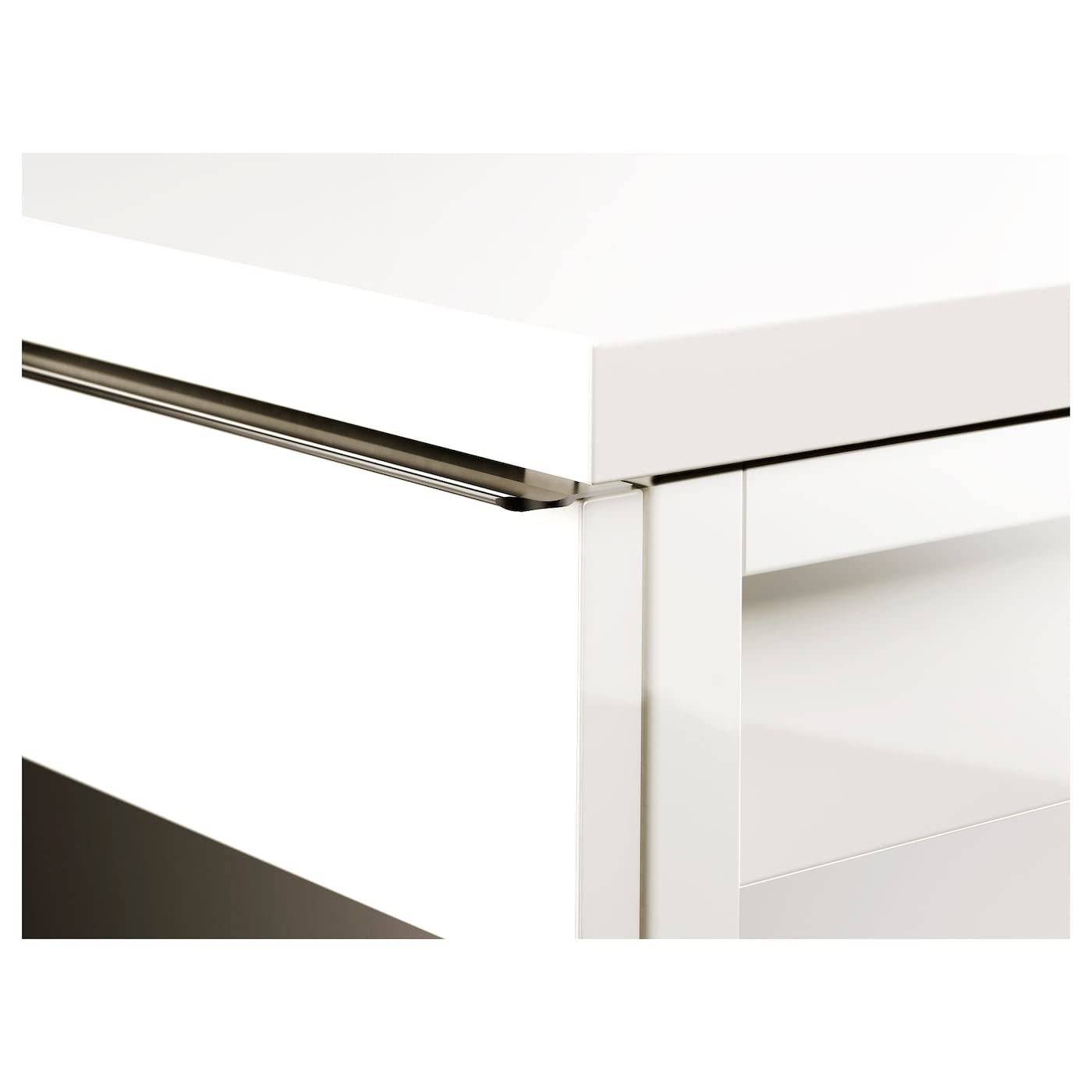 Bestå Burs Desk - High Gloss White Modern Home Office Desk | IKEA Stylish Workstation for Small Spaces & Home Offices