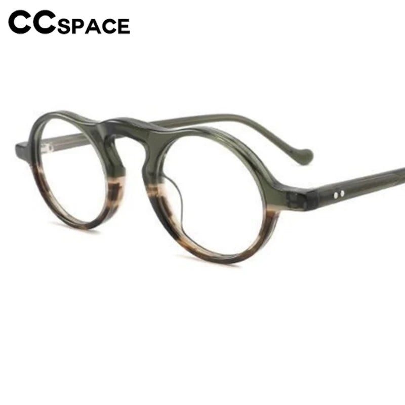 CCspace Unisex Full Rim Oval Acetate Eyeglasses 300316 - Lightweight & Durable Frame for Men & Women - Perfect for Reading, Work, and Everyday Fashion
