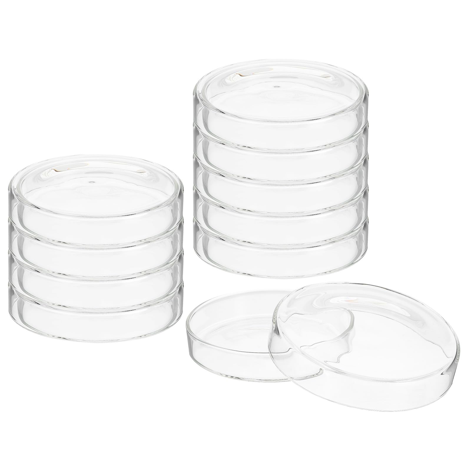 120mm High Borosilicate Glass Petri Dishes with Lids - 10 Pack Lab-Grade Petri Plates for Tissue Culture & Science Experiments | Ideal for Microbiology, Cell Culture & Classroom Labs (Clear)