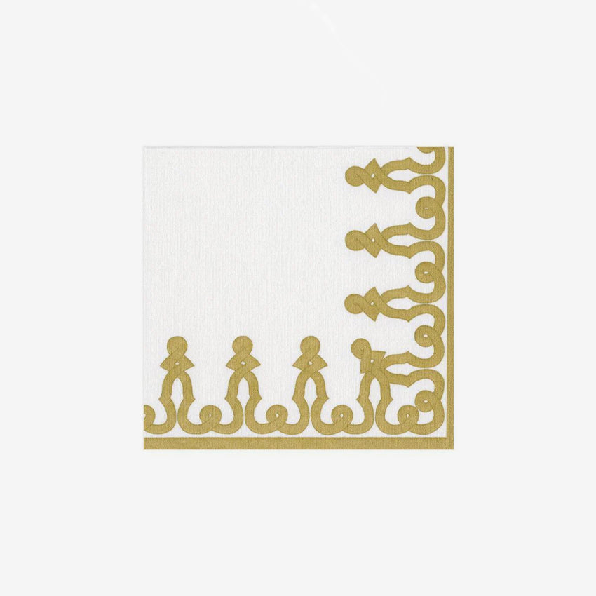 Caspari Dessin Passementerie Napkin Set - Elegant Linen Napkins for Fine Dining, Wedding, and Holiday Table Decor