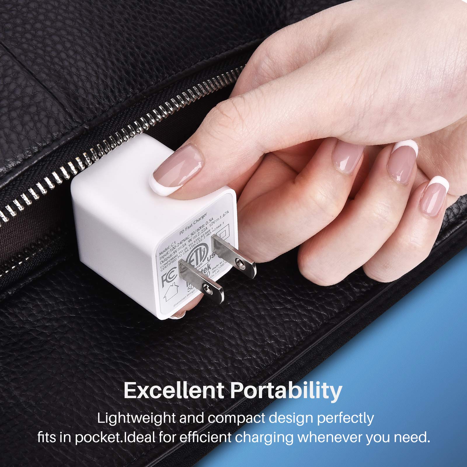 TOZO Upgraded 20W PD Fast Charger - USB C Wall Charger Block for iPhone 16/15/14/13/SE/12 Series & Samsung Galaxy S24/S23/S22 Series - Matte White Portable Charging Adapter for Home, Office & Travel