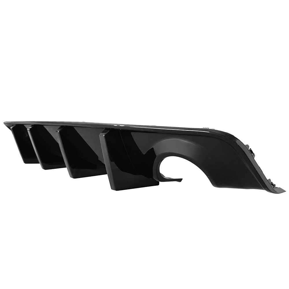 IKON MOTORSPORTS Rear Diffuser for 2020-2023 Dodge Charger Widebody | Gloss Black PP Bumper Lip with 4 Fins | Aggressive Styling Upgrade for Street & Track Performance