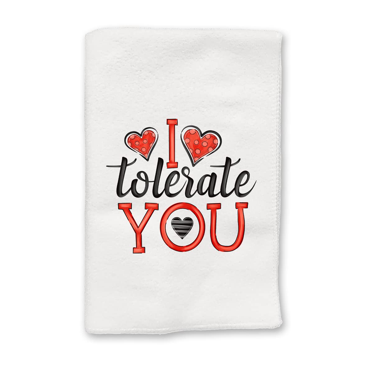 Valentine's Day 'I Tolerate You' Decorative Hand Towel Set - Soft White Kitchen & Bath Towels for Winter Home Decor, Housewarming Gift - Perfect for Bathroom, Kitchen Decor and Romantic Gifts