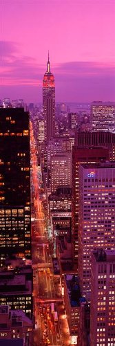 Peel & Stick Wall Murals - NYC Fifth Avenue Midtown Manhattan Skyline Wallpaper (28x84 inches) - Self-Adhesive Removable Decal for Living Room, Bedroom, Office Decor