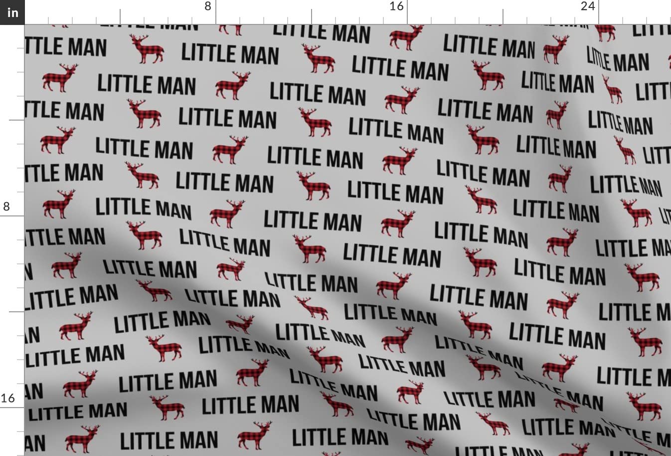 Little Man Boy Plaid Deer Buck Nursery Winter Print Upholstery Velvet Fabric by The Yard - Spoonflower Fabric for Home Decor, Apparel & DIY Projects (Perfect for Curtains, Pillows & Baby Clothing)