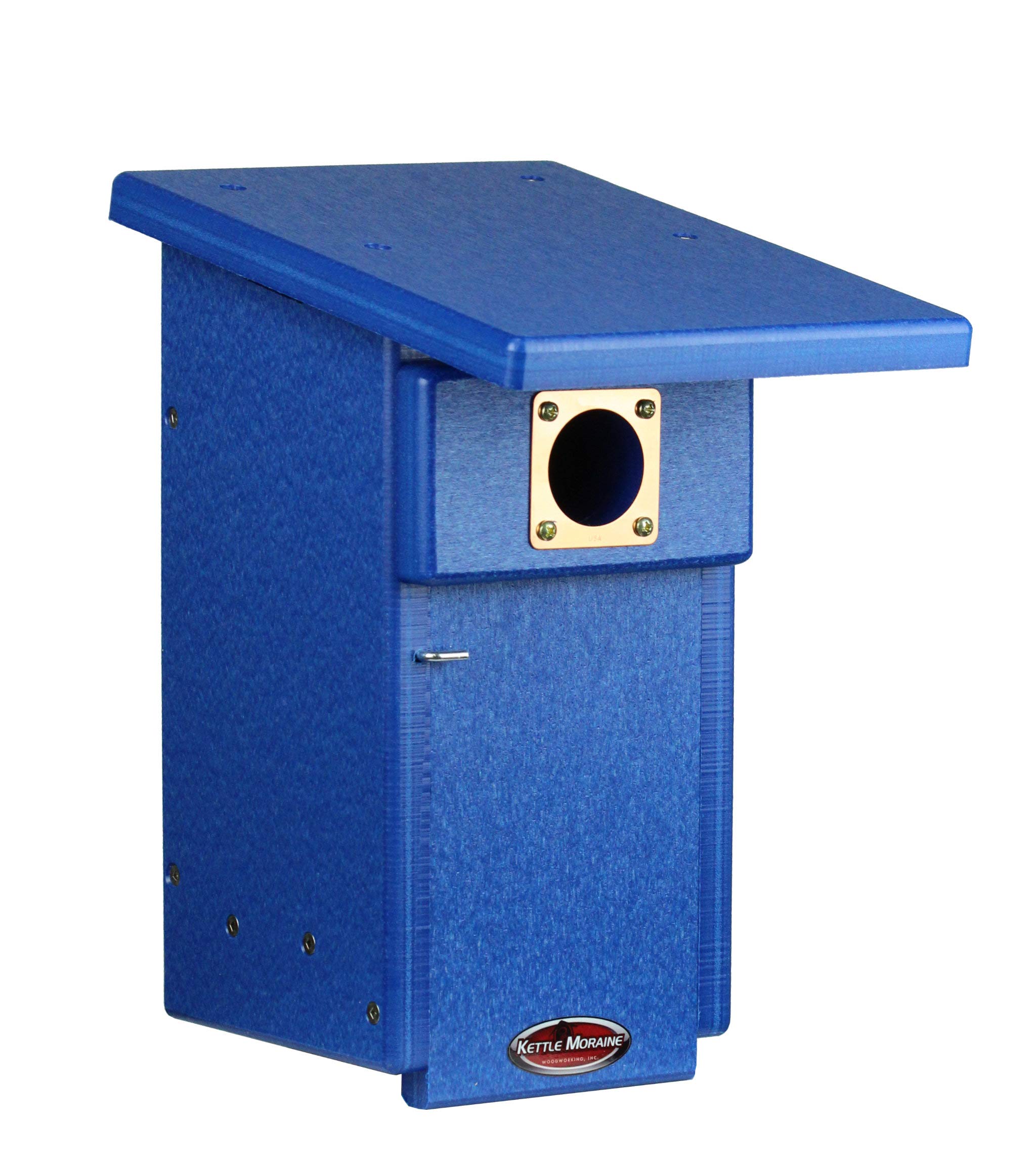 Eastern Bluebird Recycled Nest Box with Pole - Eco-Friendly Birdhouse for Backyard Bird Watching & Wildlife Conservation (Blue/Blue) - Perfect for Gardens, Parks, and Nature Lovers