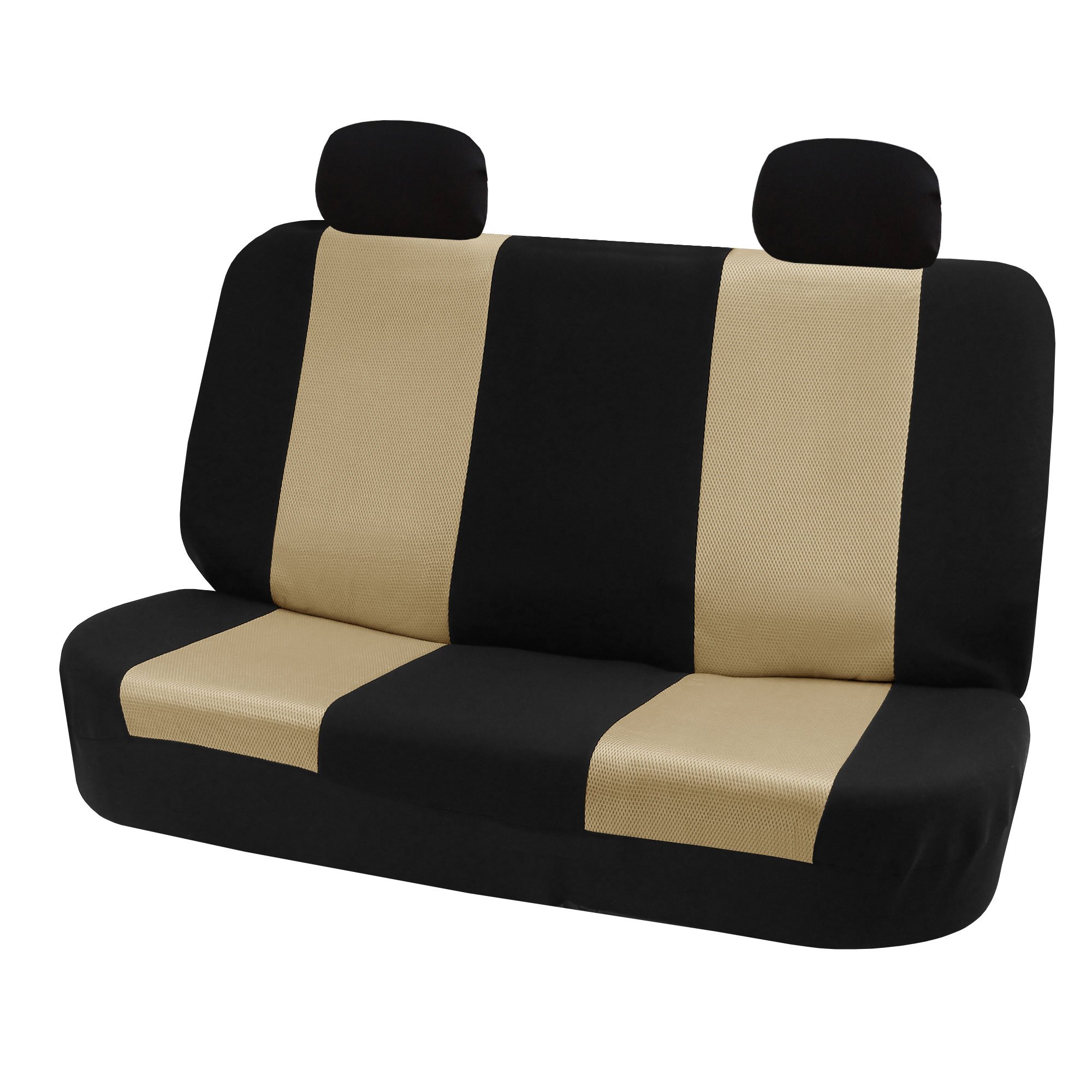 FH Group Universal Car Seat Covers Set - Beige Cloth for SUV, Sedan, Van | Durable & Comfortable for Daily Driving