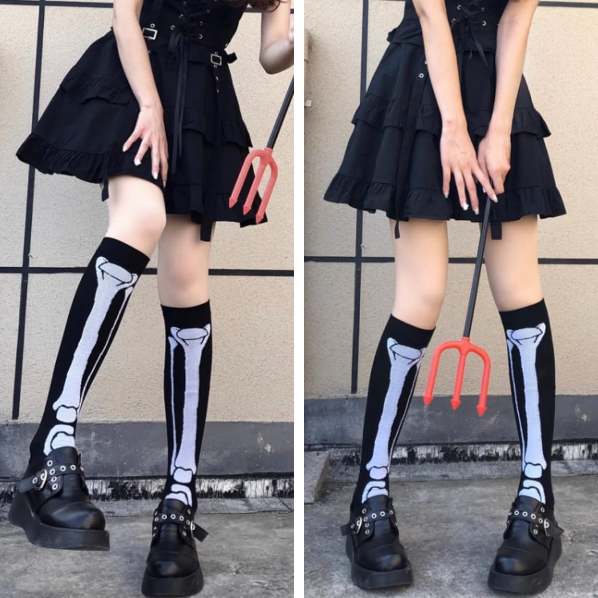 SamHeng Compression Socks for Women & Men - 2 Pairs Knee High Support Socks for Circulation, Running, Cycling, Sports & Travel - Perfect for Halloween, Athletic Activities & Long Flights
